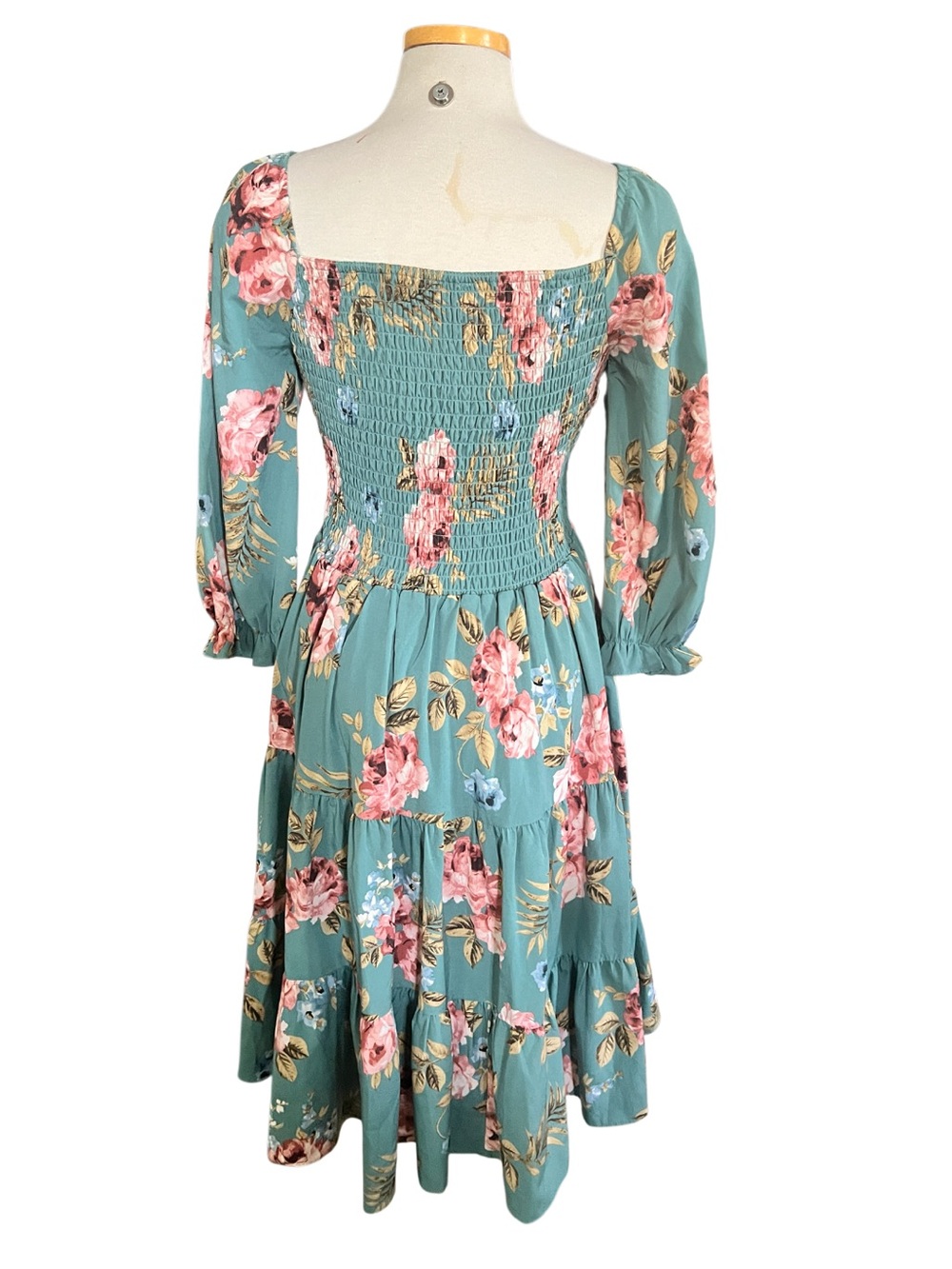 Baltic Born Marta midi dress smocked bodice and tiered skirt Size XL - Picture 4 of 5